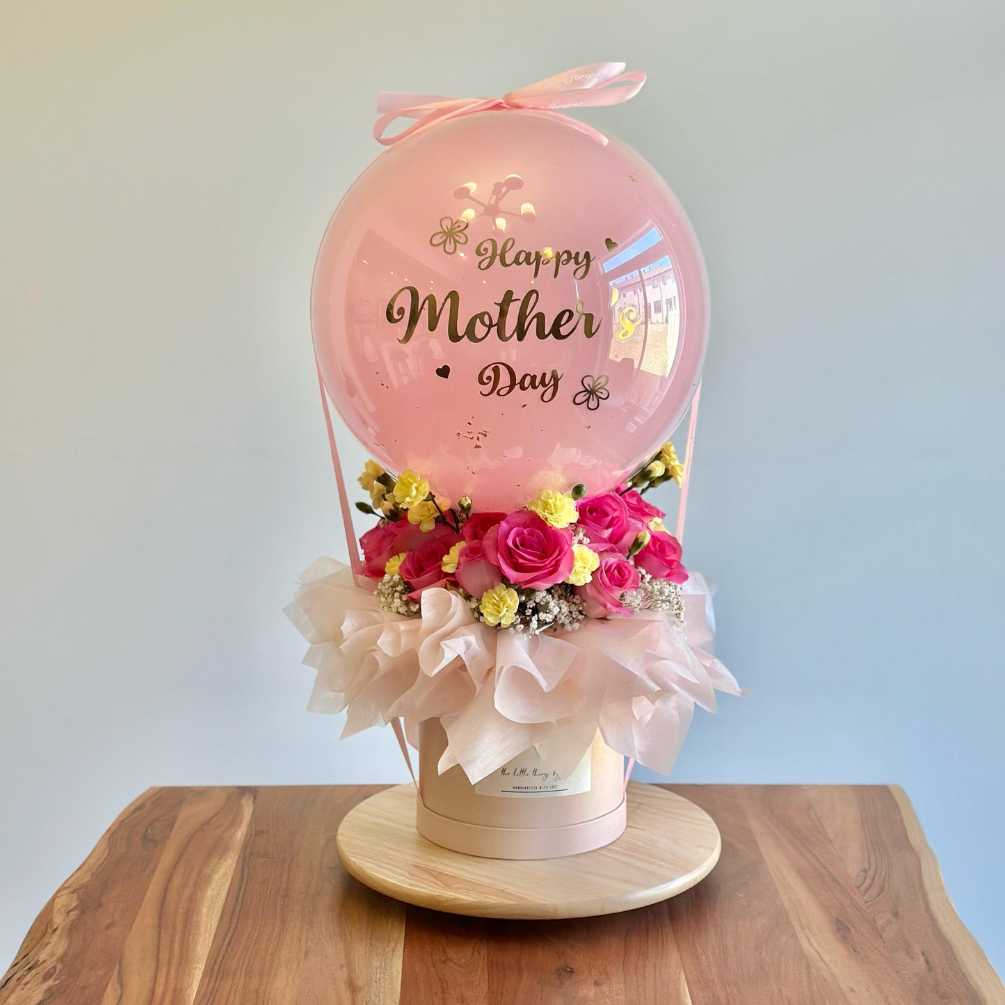 Love You Mom Flower Balloon Box