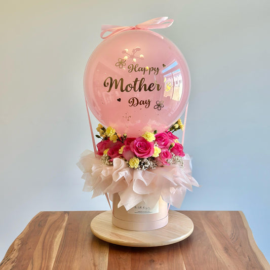 Love You Mom Flower Balloon Box